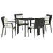 Set de masă pentru grădină cu pernă 5 pcs Negru Rattan poli - WALTI WALTI