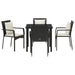 Set de masă pentru grădină cu pernă 5 pcs Negru Rattan poli - WALTI WALTI