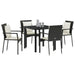Set de masă pentru grădină cu pernă 5 pcs Negru Rattan poli - WALTI WALTI
