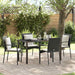 Set de masă pentru grădină cu pernă 5 pcs Negru Rattan poli - WALTI WALTI