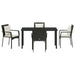 Set de masă pentru grădină cu pernă 5 pcs Negru Rattan poli - WALTI WALTI