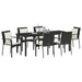 Set de masă pentru grădină cu pernă 7 pcs Negru poliratan - WALTI WALTI