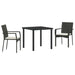 Set de Scaune de Grădină cu pernă 3 pcs Negru 80 x 80 x 73 cm - WALTI WALTI