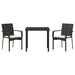 Set de Scaune de Grădină cu pernă 3 pcs Negru 80 x 80 x 73 cm - WALTI WALTI