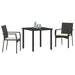 Set de Scaune de Grădină cu pernă 3 pcs Negru 80 x 80 x 73 cm - WALTI WALTI
