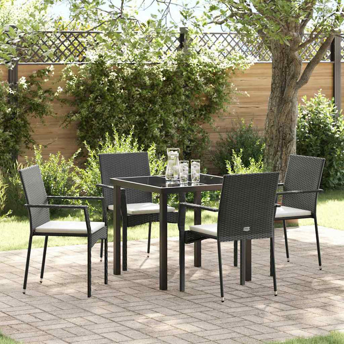Set de dining pentru grădină 5 pcs Negru 80 x 80 x 73 cm - WALTI WALTI