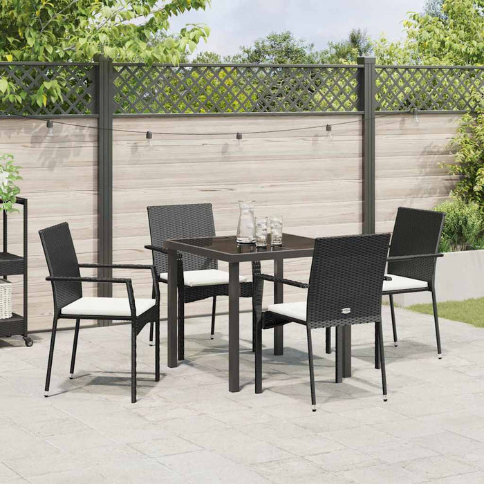 Set de dining pentru grădină 5 pcs Negru 80 x 80 x 73 cm - WALTI WALTI
