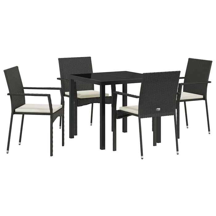 Set de dining pentru grădină 5 pcs Negru 80 x 80 x 73 cm - WALTI WALTI