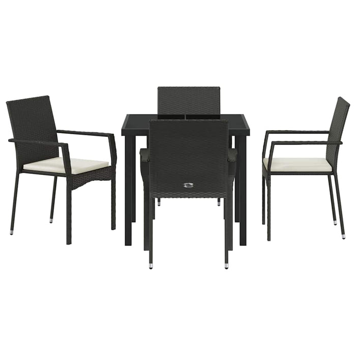 Set de dining pentru grădină 5 pcs Negru 80 x 80 x 73 cm - WALTI WALTI