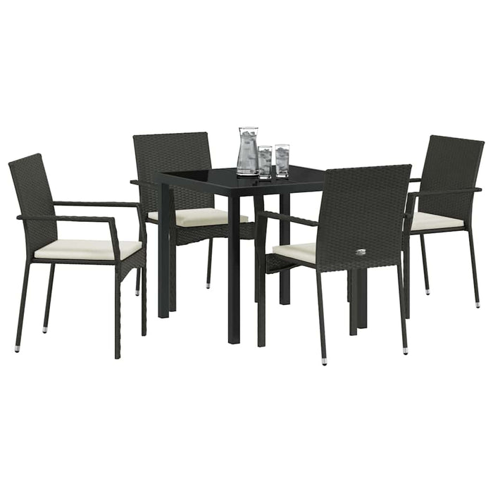 Set de dining pentru grădină 5 pcs Negru 80 x 80 x 73 cm - WALTI WALTI