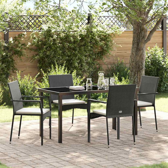 Set de scaune de grădină 4 5 pcs Negru 140 x 70 x 73 cm - WALTI WALTI