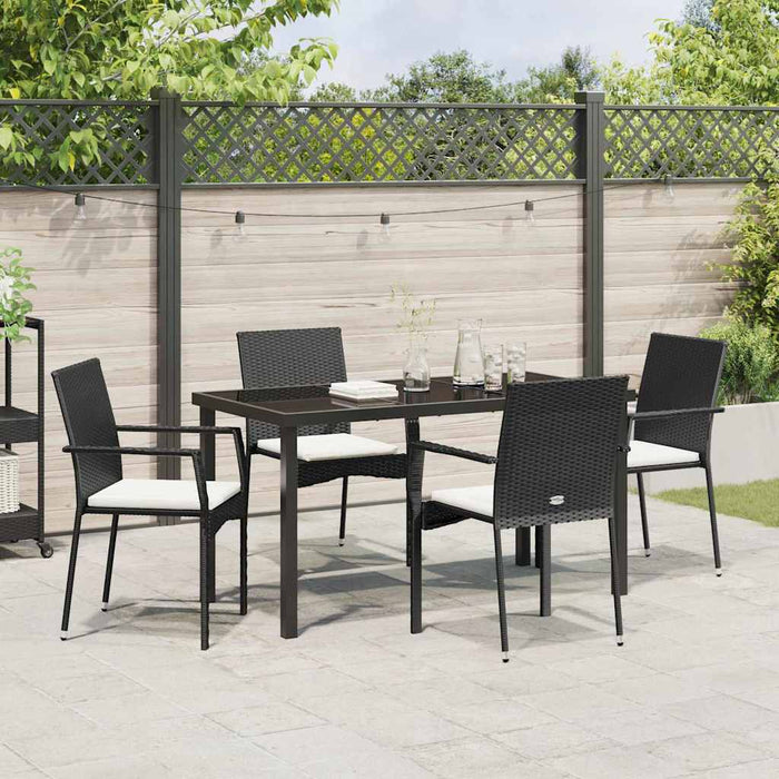 Set de scaune de grădină 4 5 pcs Negru 140 x 70 x 73 cm - WALTI WALTI