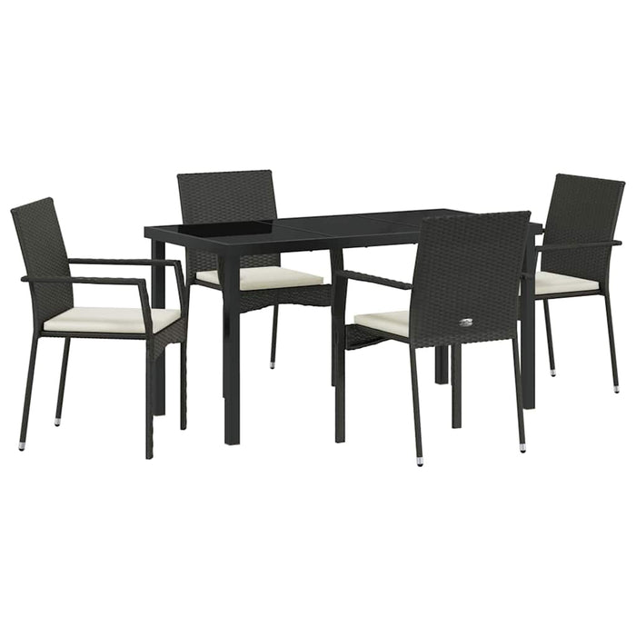 Set de scaune de grădină 4 5 pcs Negru 140 x 70 x 73 cm - WALTI WALTI