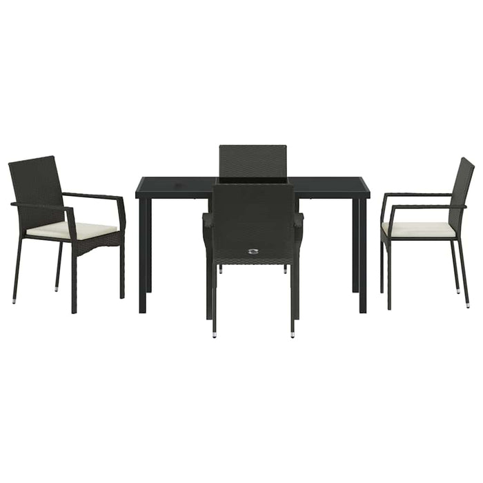 Set de scaune de grădină 4 5 pcs Negru 140 x 70 x 73 cm - WALTI WALTI
