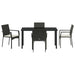 Set de scaune de grădină 4 5 pcs Negru 140 x 70 x 73 cm - WALTI WALTI