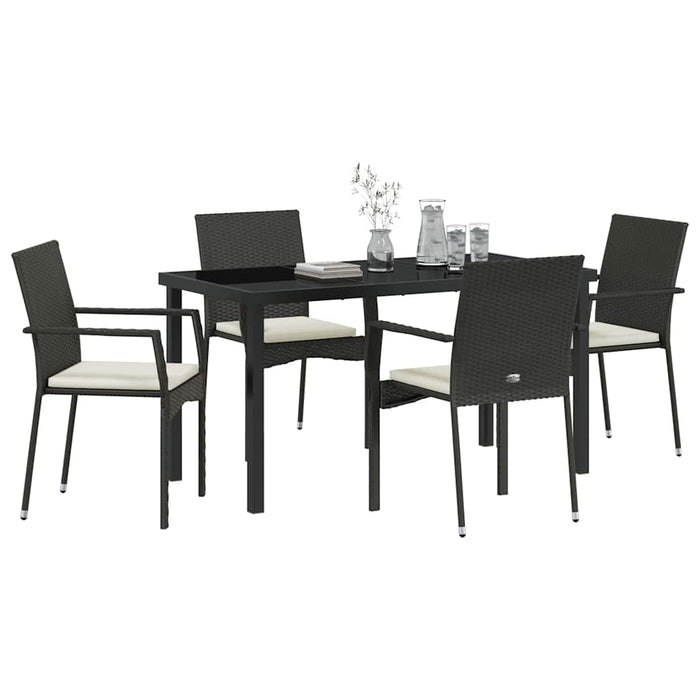 Set de scaune de grădină 4 5 pcs Negru 140 x 70 x 73 cm - WALTI WALTI