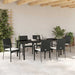 Set de masă pentru grădină cu pernă 7 pcs Negru poliratan - WALTI WALTI