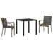 Set de Dining pentru Grădină cu pernă cu pernă 3 pcs Gri 80 x 80 x 73 cm - WALTI WALTI