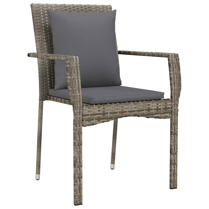 Set de Dining pentru Grădină cu pernă cu pernă 3 pcs Gri 80 x 80 x 73 cm - WALTI WALTI