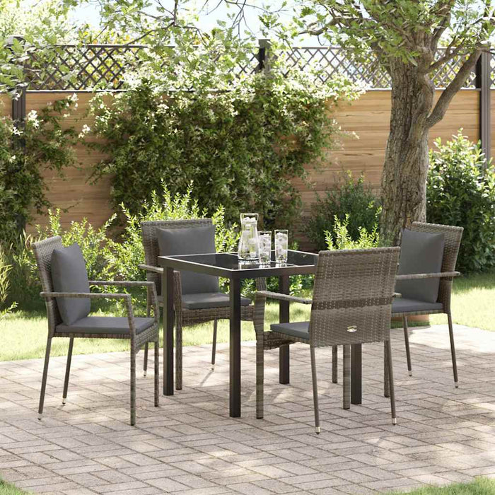 Set de 4 scaune de grădină cu pernă cu pernă 5 pcs Gri 80 x 80 x 73 cm - WALTI WALTI