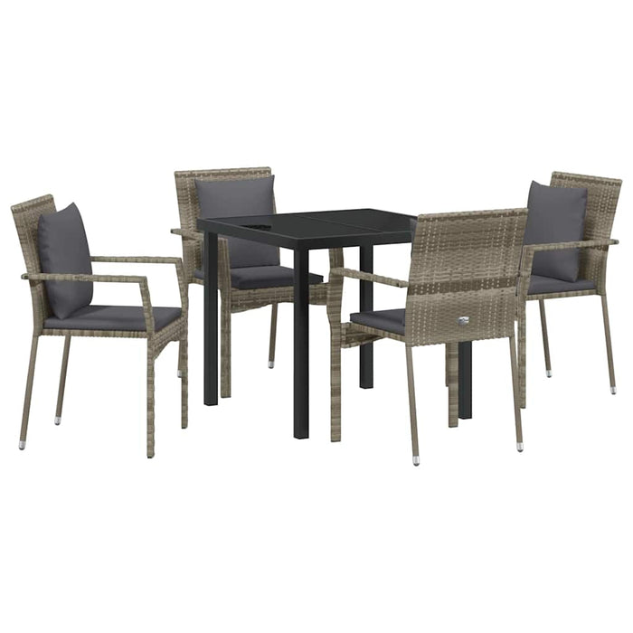 Set de 4 scaune de grădină cu pernă cu pernă 5 pcs Gri 80 x 80 x 73 cm - WALTI WALTI