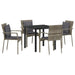 Set de 4 scaune de grădină cu pernă cu pernă 5 pcs Gri 80 x 80 x 73 cm - WALTI WALTI