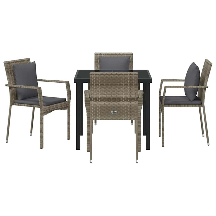 Set de 4 scaune de grădină cu pernă cu pernă 5 pcs Gri 80 x 80 x 73 cm - WALTI WALTI