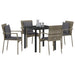 Set de 4 scaune de grădină cu pernă cu pernă 5 pcs Gri 80 x 80 x 73 cm - WALTI WALTI