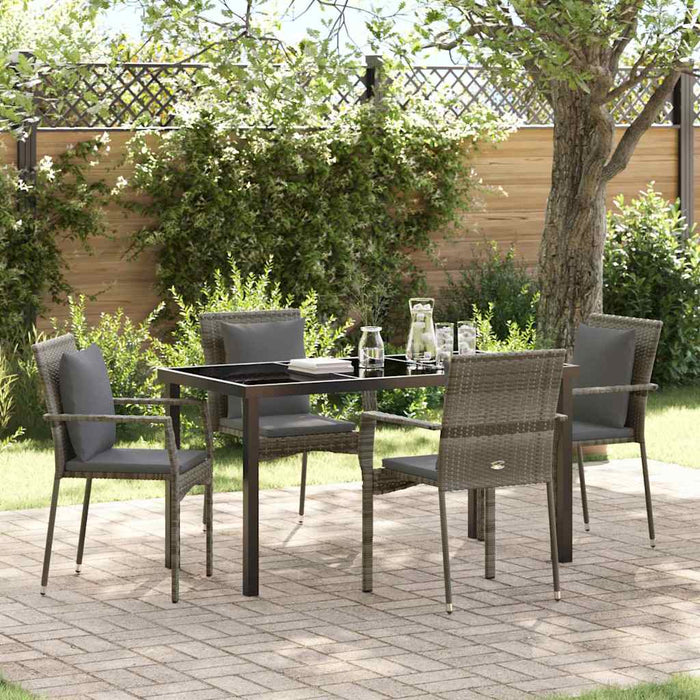 Set de scaune de grădină cu pernă cu pernă 5 pcs Gri 140 x 70 x 73 cm - WALTI WALTI