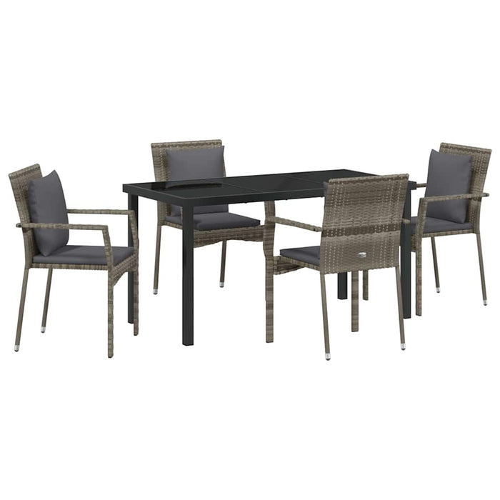 Set de scaune de grădină cu pernă cu pernă 5 pcs Gri 140 x 70 x 73 cm - WALTI WALTI