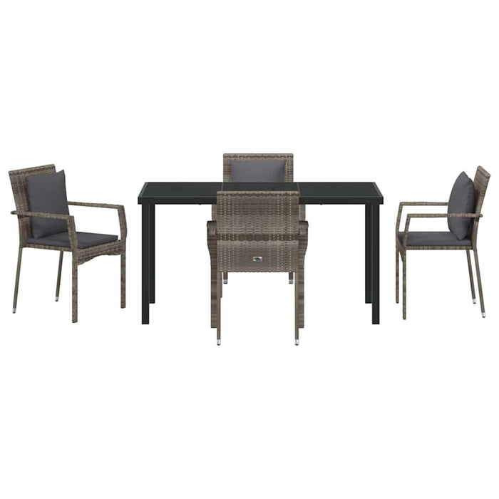 Set de scaune de grădină cu pernă cu pernă 5 pcs Gri 140 x 70 x 73 cm - WALTI WALTI