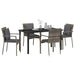 Set de scaune de grădină cu pernă cu pernă 5 pcs Gri 140 x 70 x 73 cm - WALTI WALTI