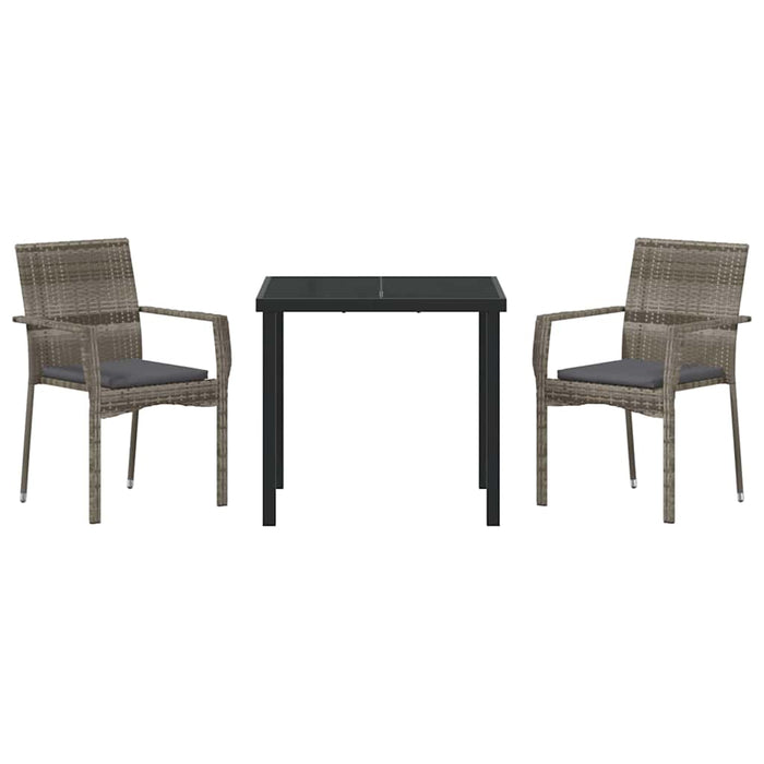 Set de scaune de grădină gri cu pernă 3 pcs Gri 80 x 80 x 73 cm - WALTI WALTI