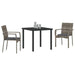 Set de scaune de grădină gri cu pernă 3 pcs Gri 80 x 80 x 73 cm - WALTI WALTI