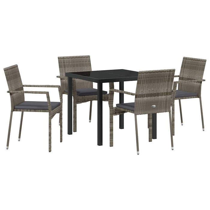 Set de scaune de grădină 4 cu pernă 5 pcs Gri 80 x 80 x 73 cm - WALTI WALTI