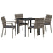 Set de scaune de grădină 4 cu pernă 5 pcs Gri 80 x 80 x 73 cm - WALTI WALTI