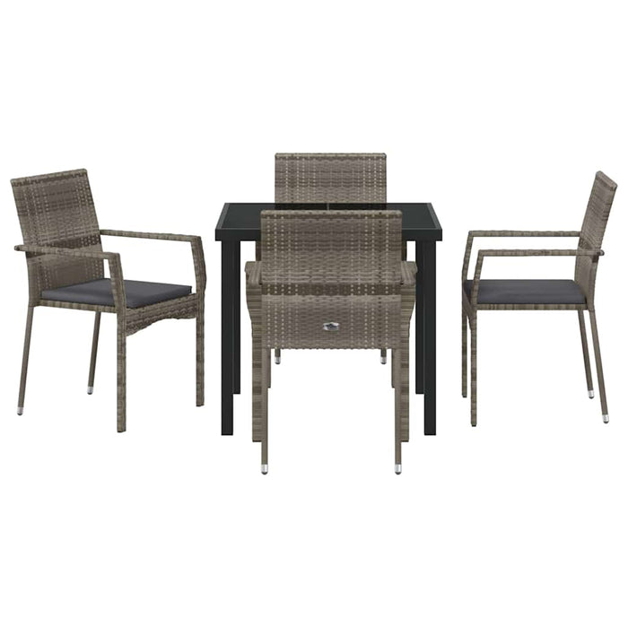 Set de scaune de grădină 4 cu pernă 5 pcs Gri 80 x 80 x 73 cm - WALTI WALTI