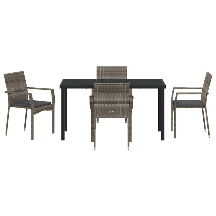 Set de 4 scaune de grădină cu pernă 5 pcs Gri 140 x 70 x 73 cm - WALTI WALTI