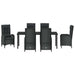 Set de masă pentru grădină cu pernă 7 pcs Negru poliratan - WALTI WALTI