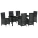 Set de masă pentru grădină cu pernă 7 pcs Negru poliratan - WALTI WALTI