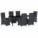 Set de masă pentru grădină cu pernă 7 pcs Negru poliratan - WALTI WALTI