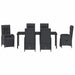 Set de masă pentru grădină cu pernă 7 pcs Negru poliratan - WALTI WALTI