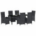 Set de masă pentru grădină cu pernă 7 pcs Negru poliratan - WALTI WALTI
