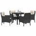 Set de Dining Grădină cu 5 Piese cu Perne Negru Poliratan - WALTI WALTI