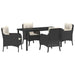 Set de masă pentru grădină cu pernă 5 pcs Negru poliratan - WALTI WALTI