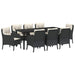 Set de masă pentru grădină cu pernă 9 pcs Negru poliratan - WALTI WALTI