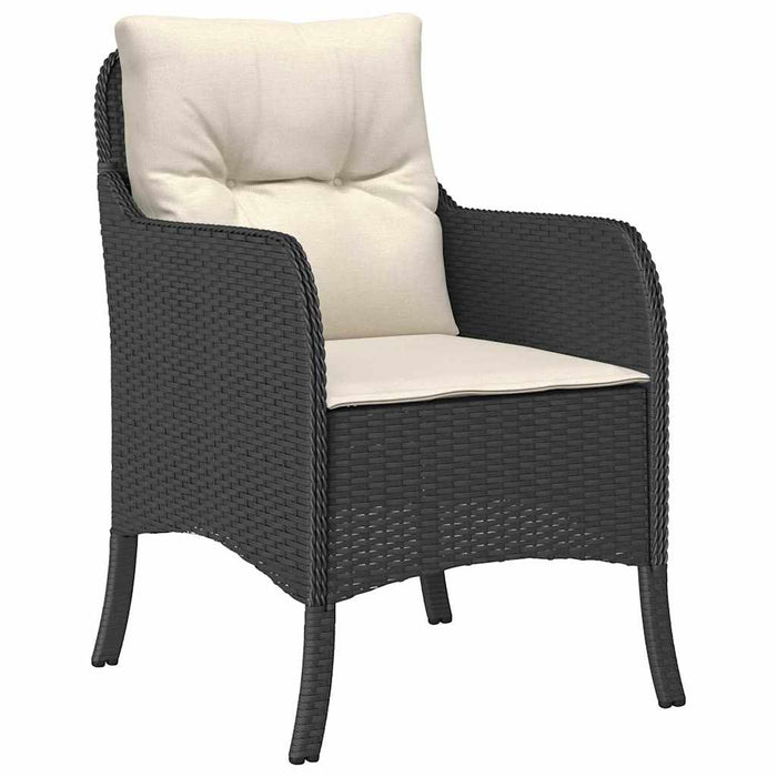Set de masă pentru grădină cu pernă 9 pcs Negru poliratan - WALTI WALTI
