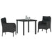 Set de dining de grădină 3 piese cu perne Negru Ratan PE - WALTI WALTI