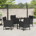 Set de masă pentru grădină cu pernă 5 pcs Negru Rattan poli - WALTI WALTI