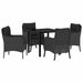 Set de masă pentru grădină cu pernă 5 pcs Negru Rattan poli - WALTI WALTI